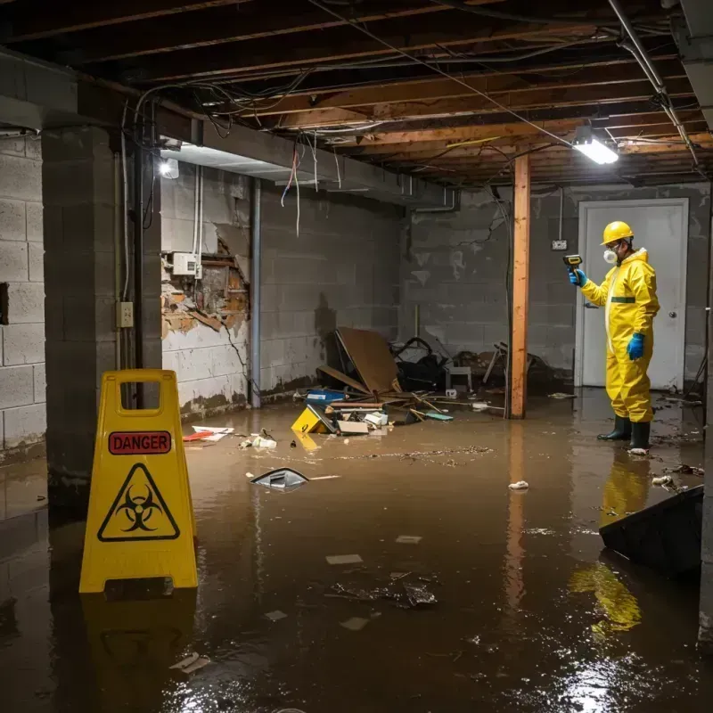 Flooded Basement Electrical Hazard in Rockfish, NC Property