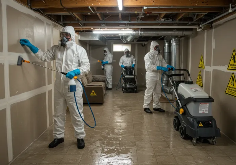 Basement Moisture Removal and Structural Drying process in Rockfish, NC